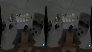 ميلف جامده بتبلع زبر كبير في كسها في الواقع الافتراضي